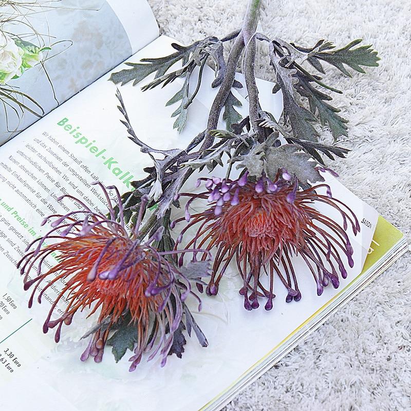 Artificial Realistic Pincushion Bouquet Flowers