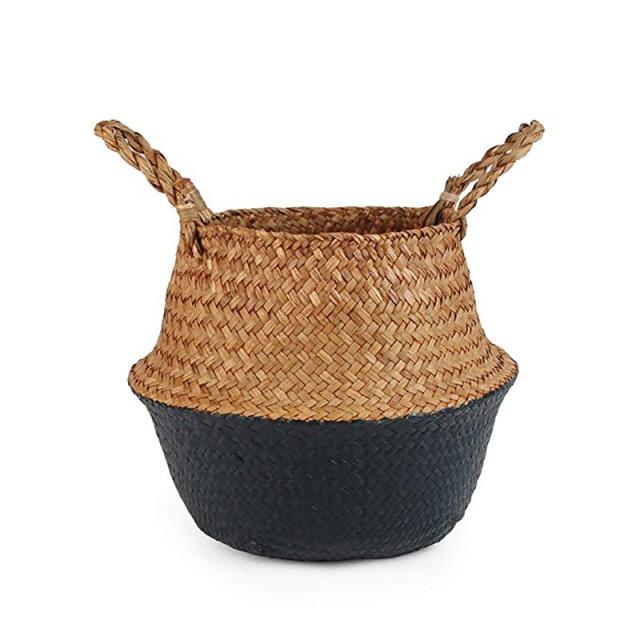 Handmade Natural Seagrass Storage Baskets with Tassels