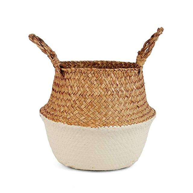 Handmade Natural Seagrass Storage Baskets with Tassels