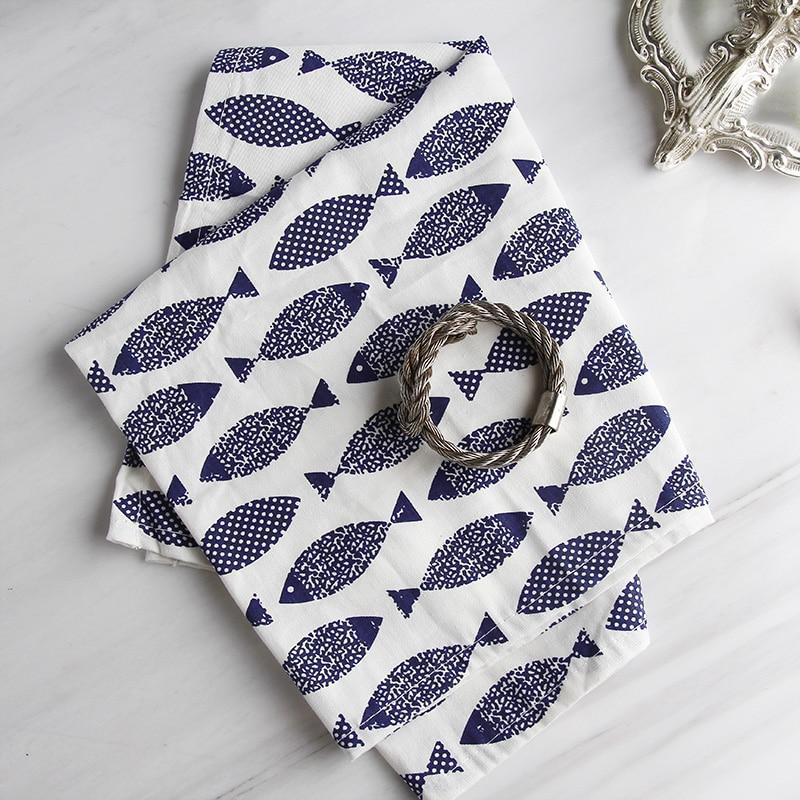 Amphitrite - Set of 6 Blue & White Mediterranean Napkins - Nordic Side - 01-28