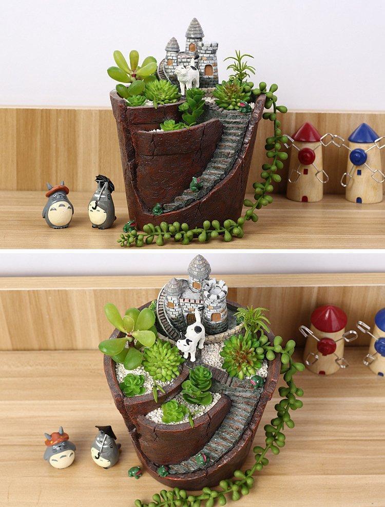 Castle Resin Pot - Nordic Side - 