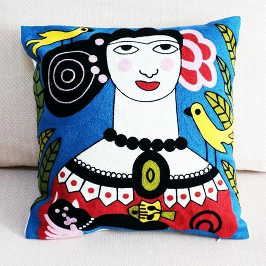 Cotton Embroidered Cushion Covers - Nordic Side - 