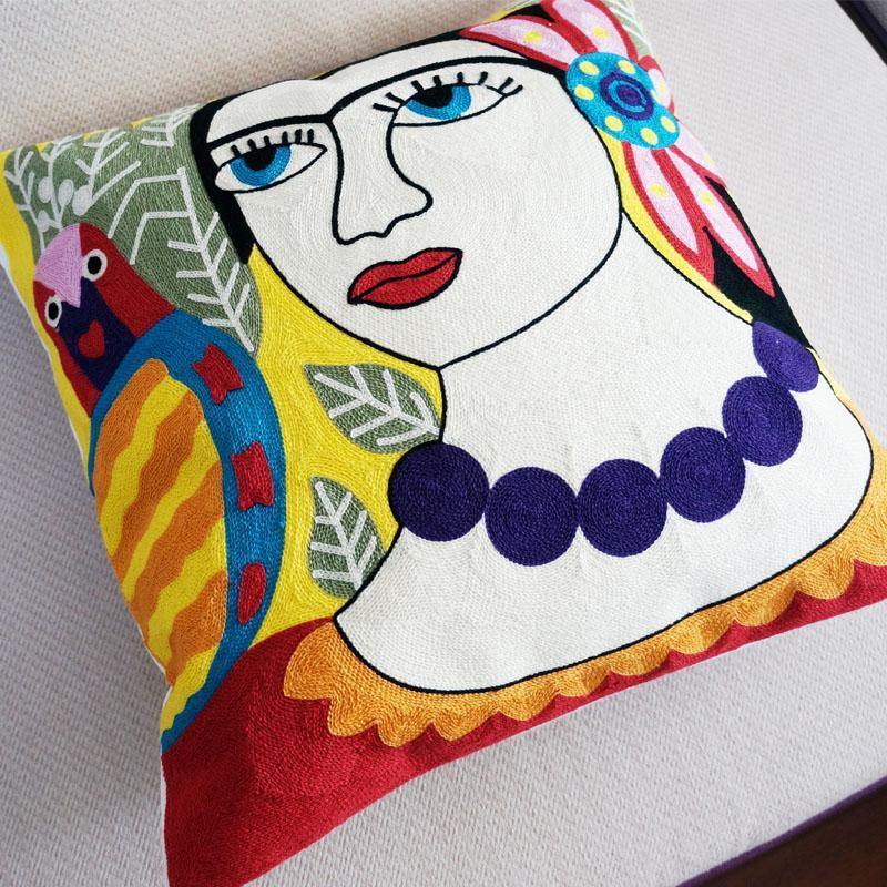 Cotton Embroidered Cushion Covers - Nordic Side - 