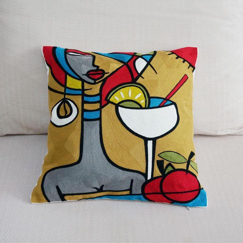 Cotton Embroidered Cushion Covers - Nordic Side - 