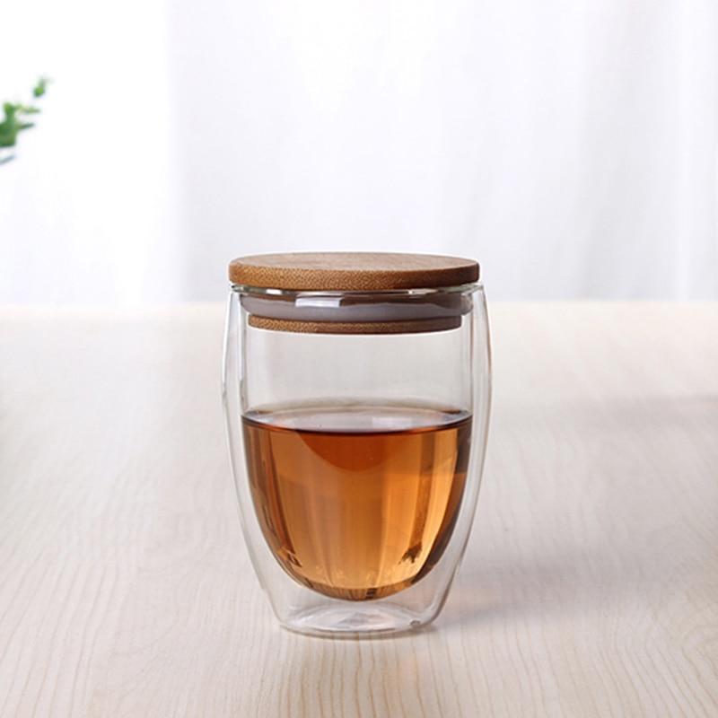 Double Glass Cup with Cover - Nordic Side - 