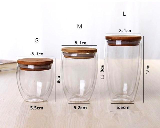 Double Glass Cup with Cover - Nordic Side - 