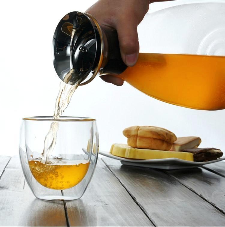 Double Glass Cup with Cover - Nordic Side - 