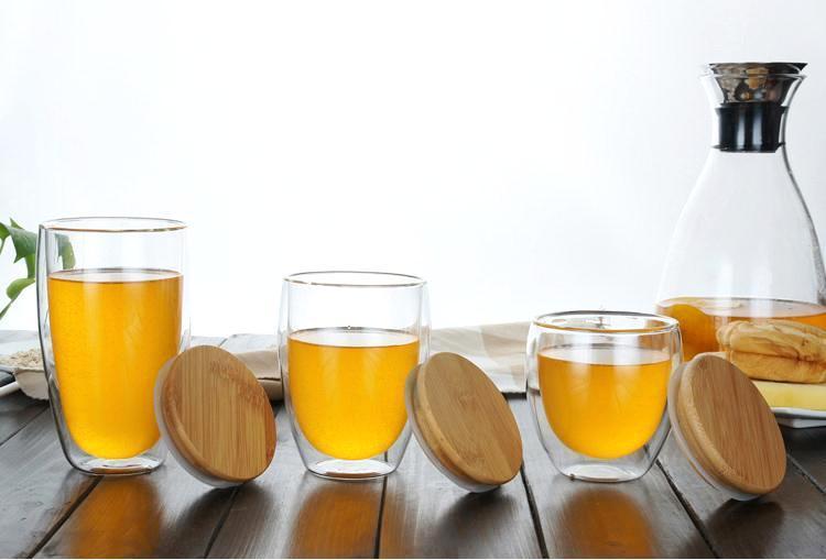 Double Glass Cup with Cover - Nordic Side - 