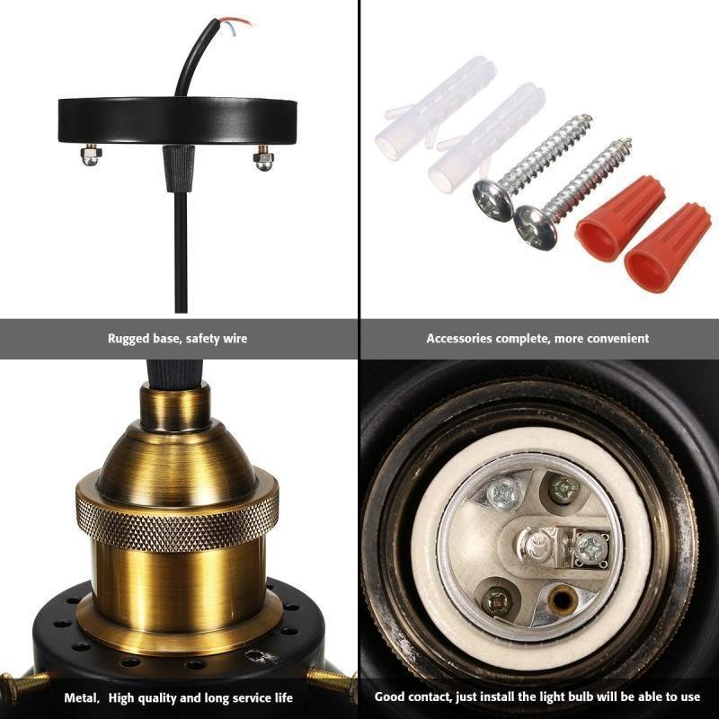 Vintage Black Iron Industrial Pendant Lights - Nordic Side - 