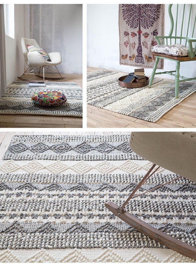 Jiro - Handmade Geometric Pattern Modern Rug - Nordic Side - 05-09, feed-cl0-over-80-dollars
