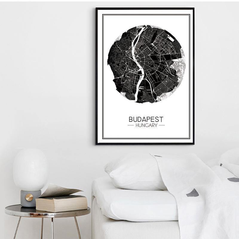 Map of Budapest Art Print - Nordic Side - 