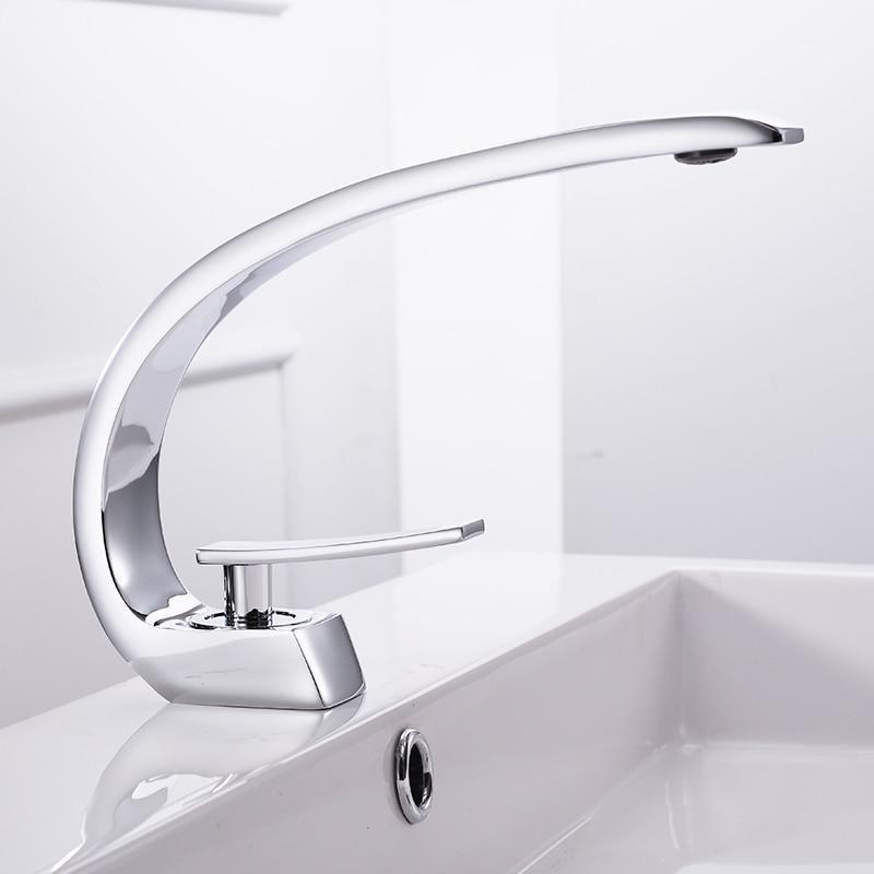 Modern Crane Design Single Handle Basin Faucet - Nordic Side - 12-11, bathroom, bathroom-collection, bathroom-faucet, fab-faucets, faucet, feed-cl0-over-80-dollars, kitchen, kitchen-faucet, m