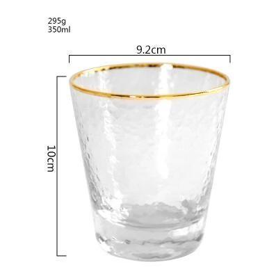 Hammer Glass Cup with Gold Rim - Nordic Side - 