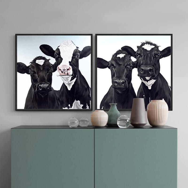 Black Cows Wall Art - Nordic Side - 
