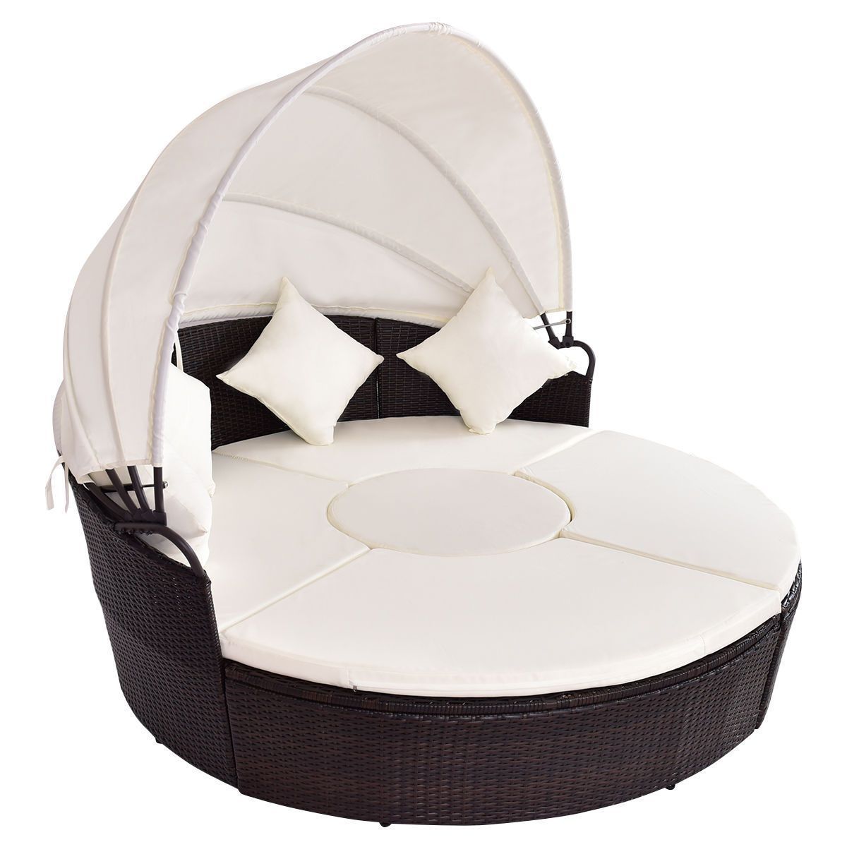 Jacinto - Canopy Cushioned Round Daybed Sofa - Nordic Side - 07-03, feed-cl0-over-80-dollars, furniture-tag, us-ship