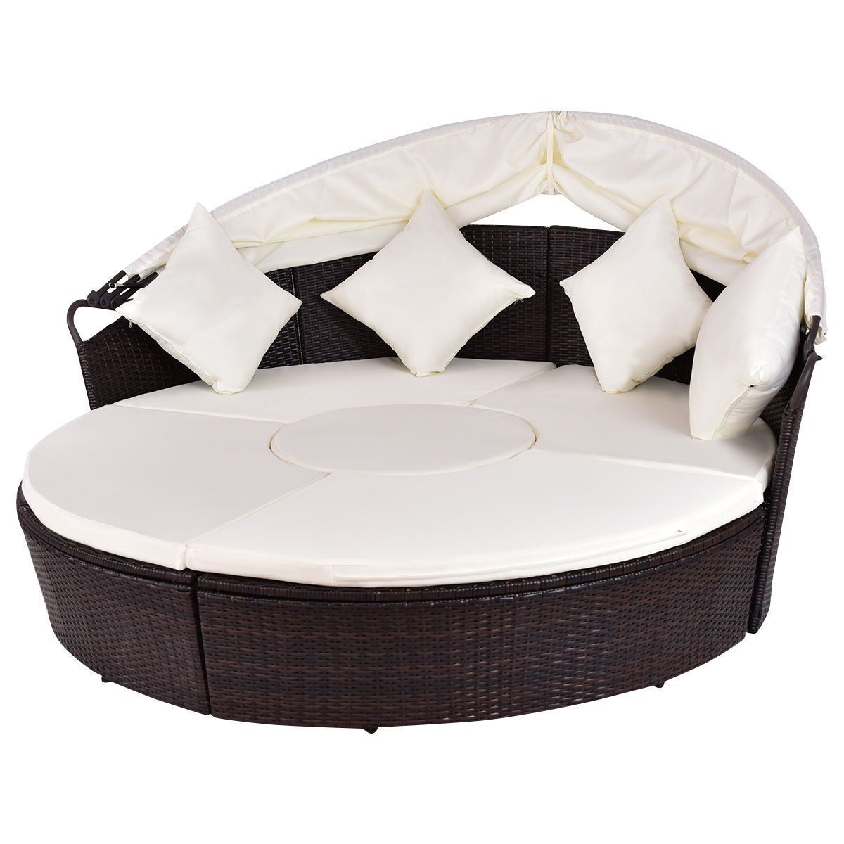 Jacinto - Canopy Cushioned Round Daybed Sofa - Nordic Side - 07-03, feed-cl0-over-80-dollars, furniture-tag, us-ship