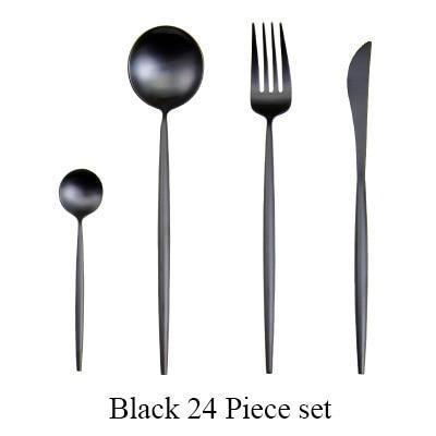Metal Cutlery (24Pieces Set, 12 Colors) - Nordic Side - 