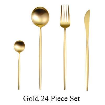 Metal Cutlery (24Pieces Set, 12 Colors) - Nordic Side - 