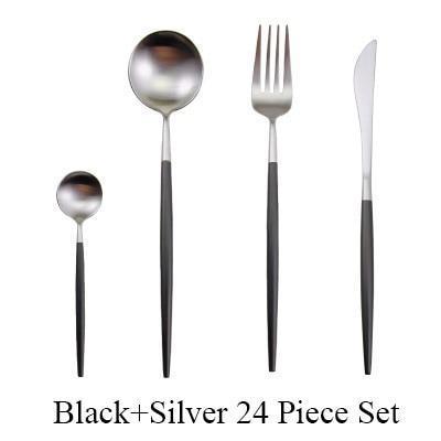 Metal Cutlery (24Pieces Set, 12 Colors) - Nordic Side - 