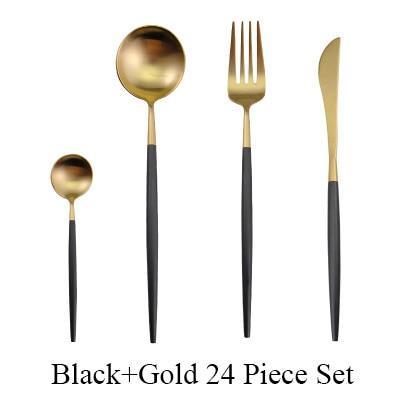 Metal Cutlery (24Pieces Set, 12 Colors) - Nordic Side - 