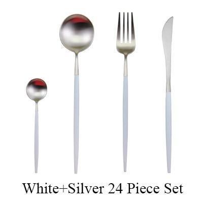 Metal Cutlery (24Pieces Set, 12 Colors) - Nordic Side - 