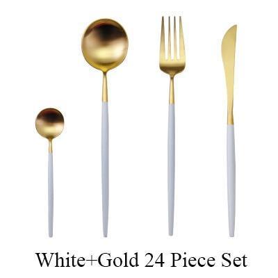 Metal Cutlery (24Pieces Set, 12 Colors) - Nordic Side - 