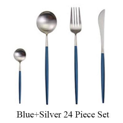 Metal Cutlery (24Pieces Set, 12 Colors) - Nordic Side - 