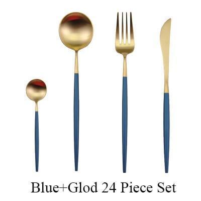 Metal Cutlery (24Pieces Set, 12 Colors) - Nordic Side - 