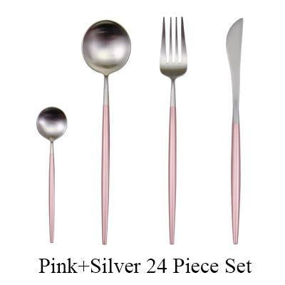 Metal Cutlery (24Pieces Set, 12 Colors) - Nordic Side - 