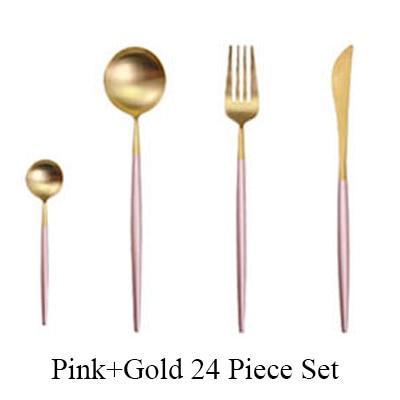 Metal Cutlery (24Pieces Set, 12 Colors) - Nordic Side - 