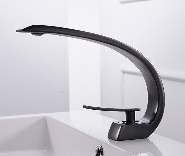 Modern Crane Design Single Handle Basin Faucet - Nordic Side - 12-11, bathroom, bathroom-collection, bathroom-faucet, fab-faucets, faucet, feed-cl0-over-80-dollars, kitchen, kitchen-faucet, m