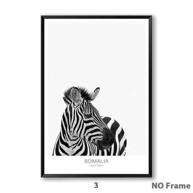 B & W Zebra Wall Art - Nordic Side - 