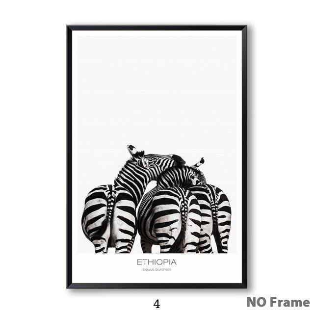 B & W Zebra Wall Art - Nordic Side - 