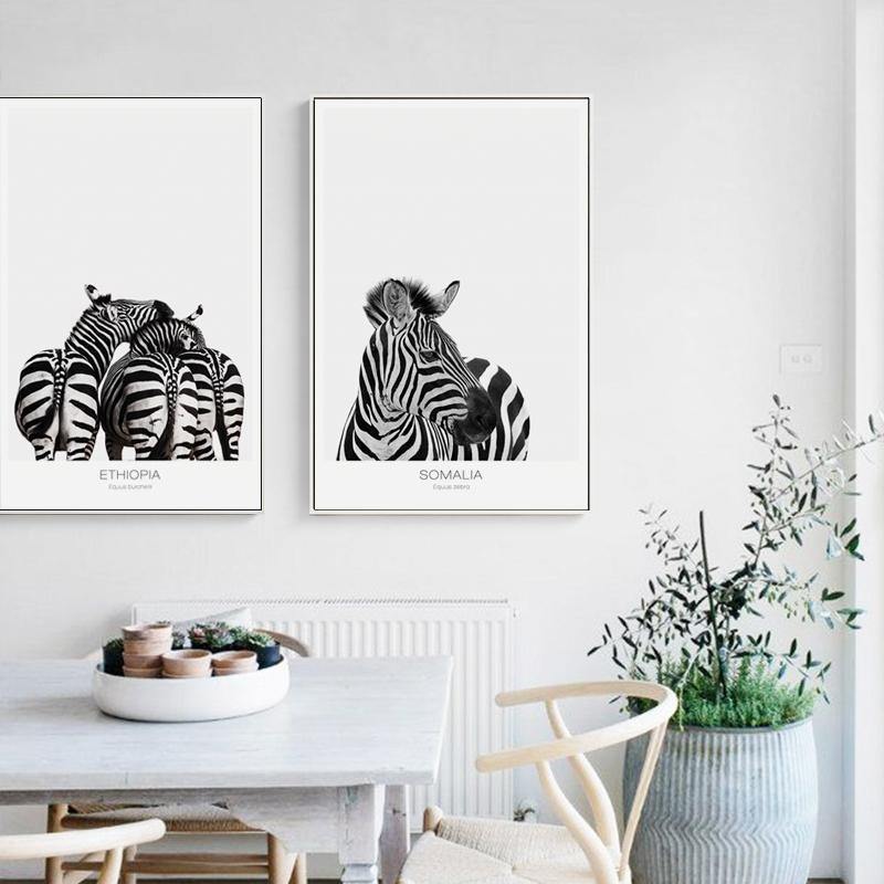 B & W Zebra Wall Art - Nordic Side - 