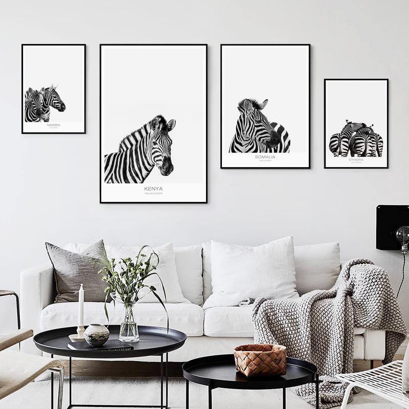 B & W Zebra Wall Art - Nordic Side - 