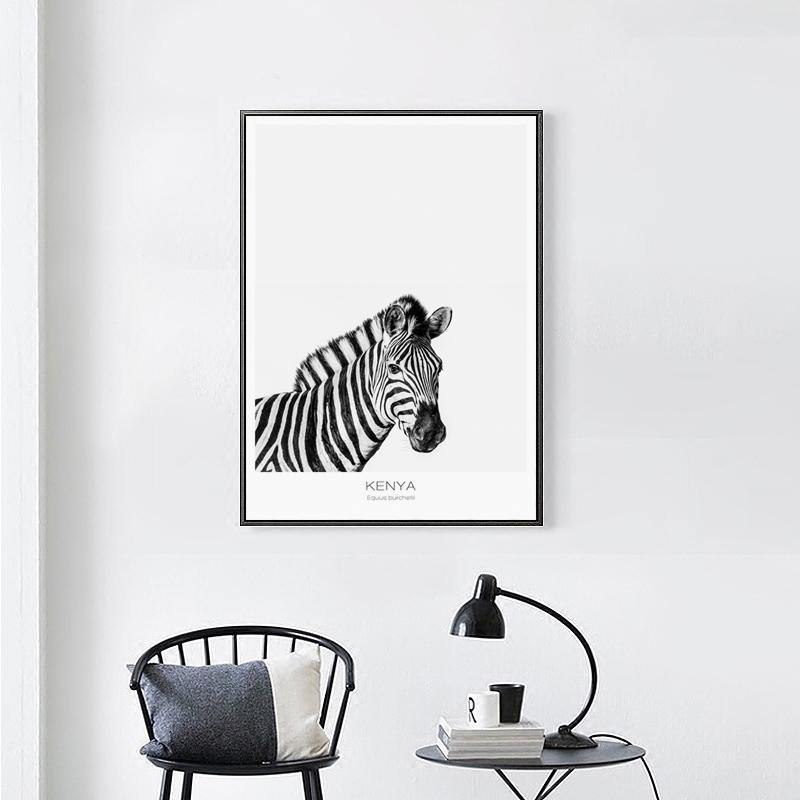 B & W Zebra Wall Art - Nordic Side - 