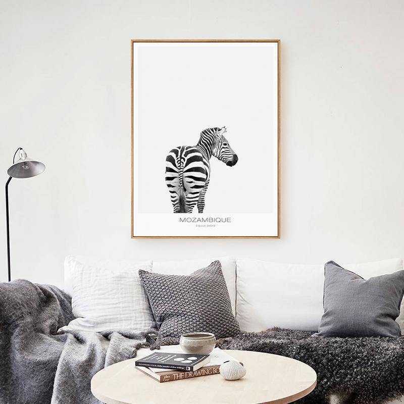 B & W Zebra Wall Art - Nordic Side - 