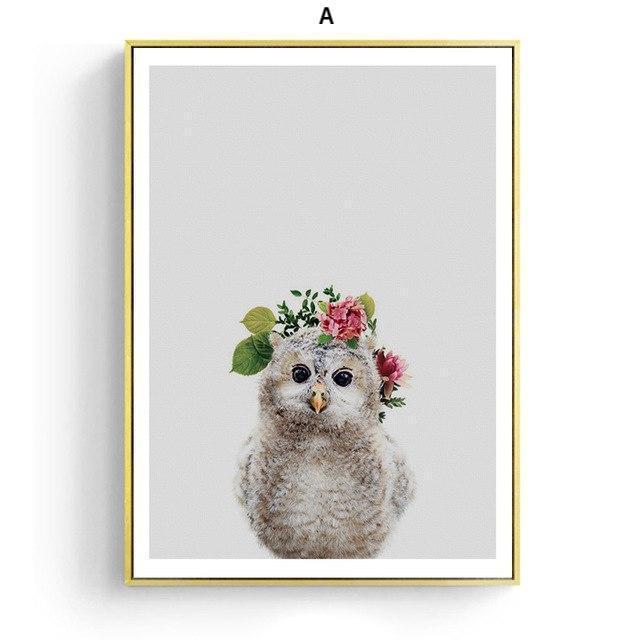 Animal Friends With Floral Hat - Nordic Side - 