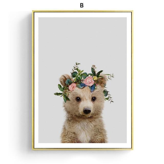 Animal Friends With Floral Hat - Nordic Side - 