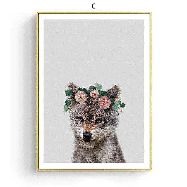 Animal Friends With Floral Hat - Nordic Side - 