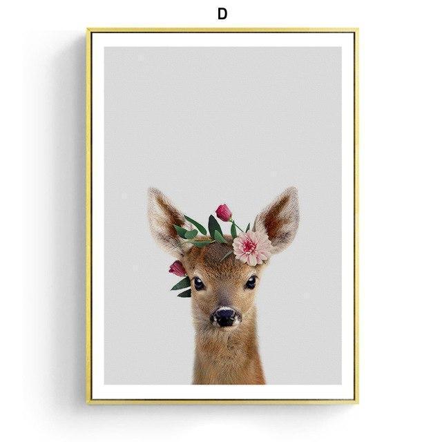 Animal Friends With Floral Hat - Nordic Side - 