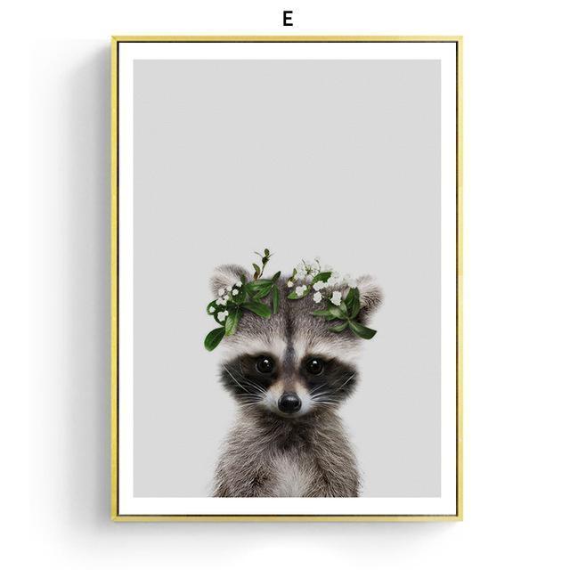 Animal Friends With Floral Hat - Nordic Side - 