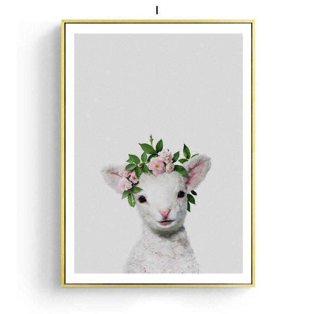 Animal Friends With Floral Hat - Nordic Side - 