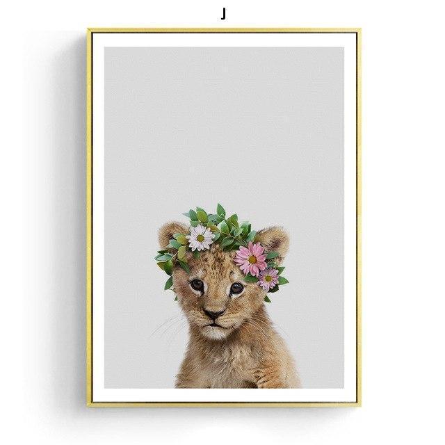 Animal Friends With Floral Hat - Nordic Side - 