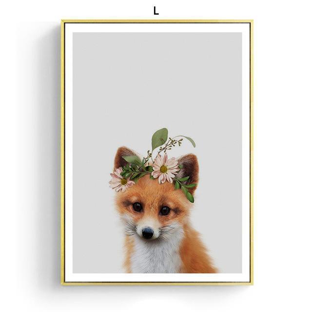 Animal Friends With Floral Hat - Nordic Side - 