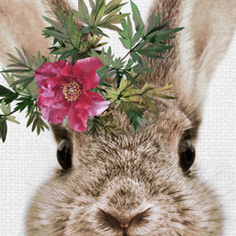 Rabbit With Floral Hat - Nordic Side - 