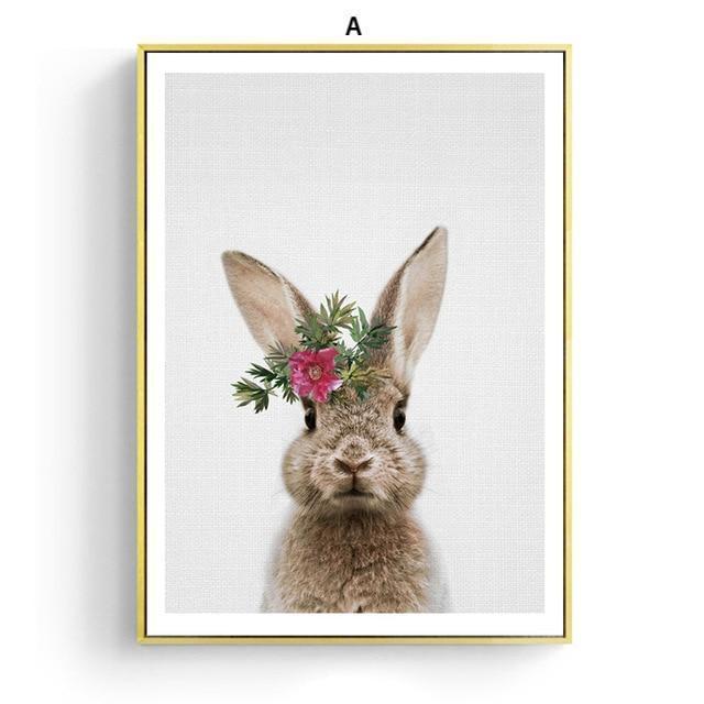 Rabbit With Floral Hat - Nordic Side - 
