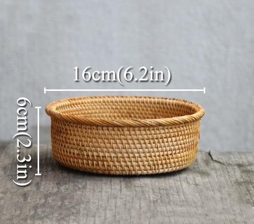 Rattan Handwoven Round Basket - Nordic Side - 