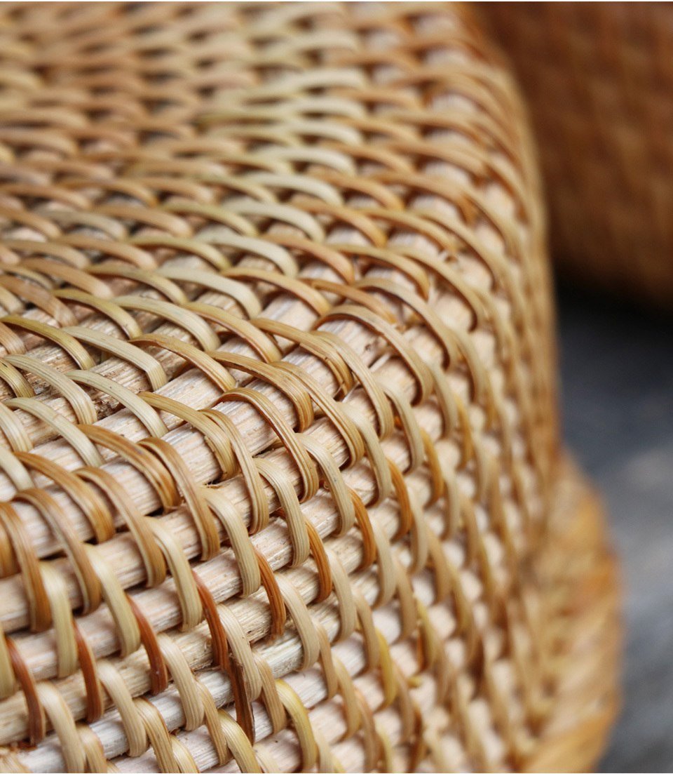 Rattan Handwoven Round Basket - Nordic Side - 