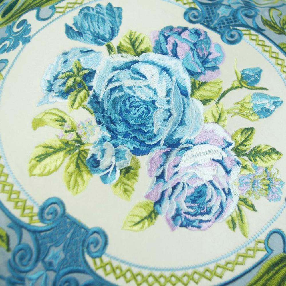 Emerald Green Velvet Embroidery Cushion Cover - Nordic Side - 